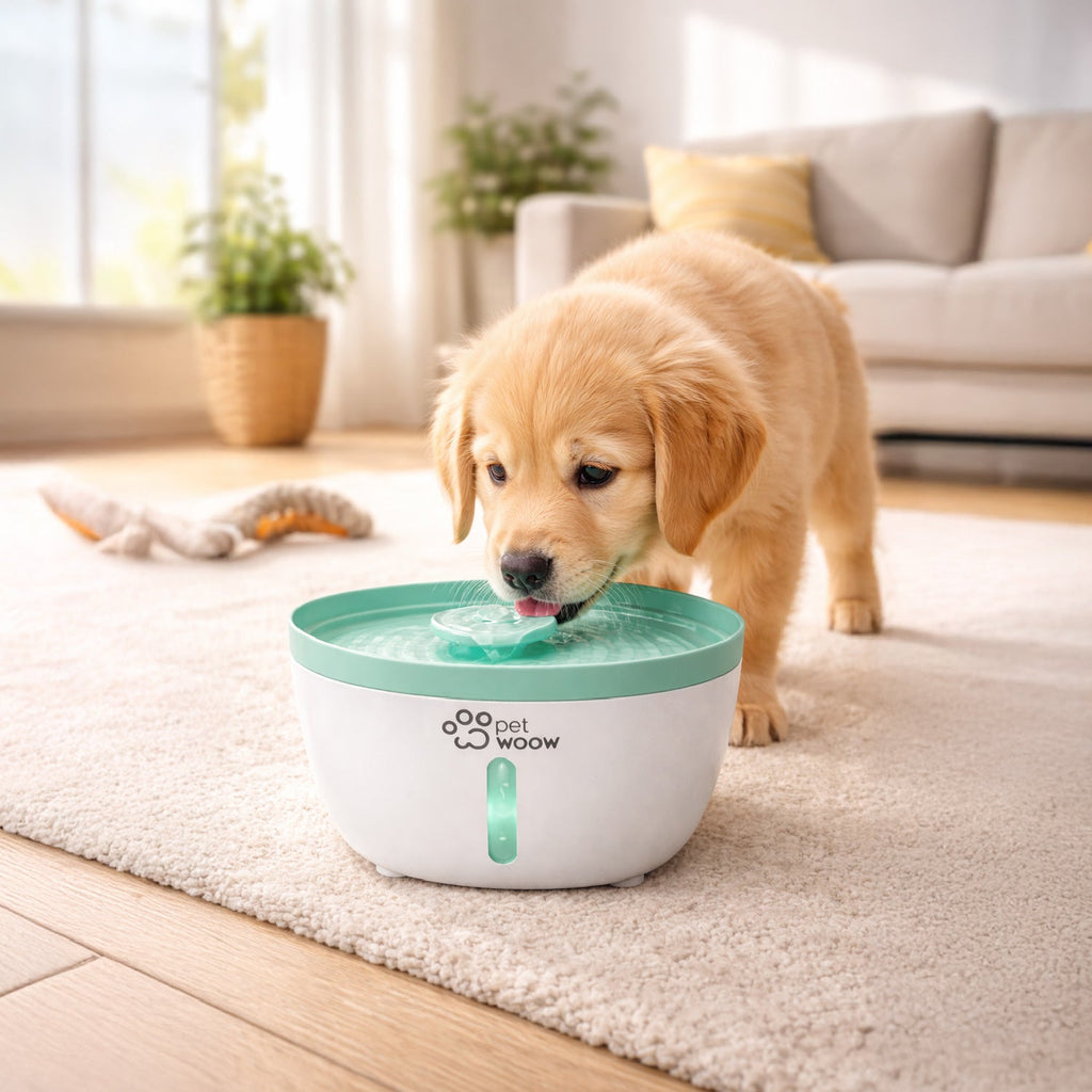 Fuente de Agua Bebedero para Mascotas Verde