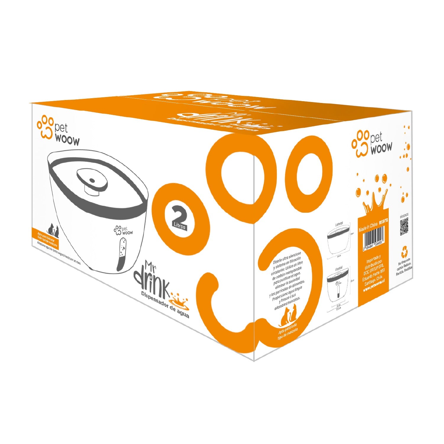 Fuente de Agua Bebedero para Mascotas Verde