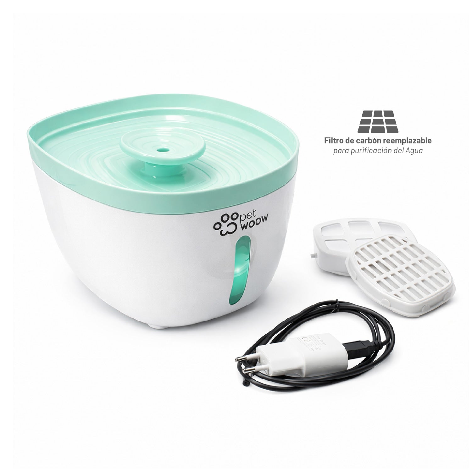 Fuente de Agua Bebedero para Mascotas Verde