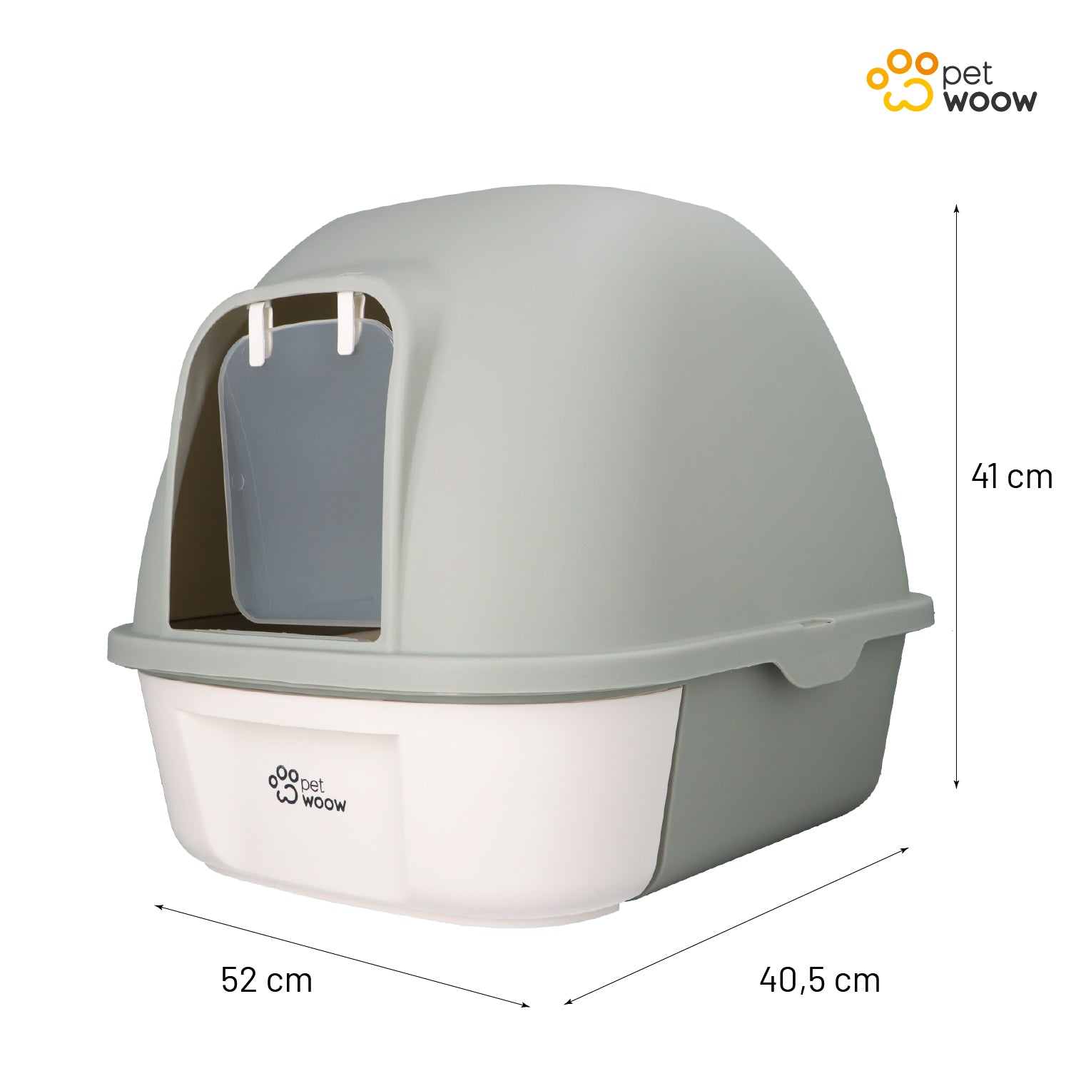 Arenero Gatos con puerta abatible Gris 52x41x40 cm Petwoow